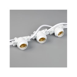 Гирлянда «Белт-лайт» 10 м, IP65, УМС, 2W, белая нить, шаг 40 см, Е27 (без ламп), 220 В