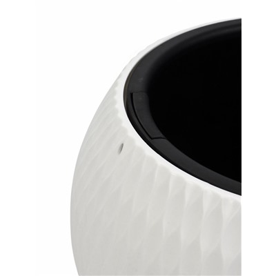 Кашпо для цветов «Жемчужина», 7 л, d=36 см, h=22 см, пластик, со вставкой, белое