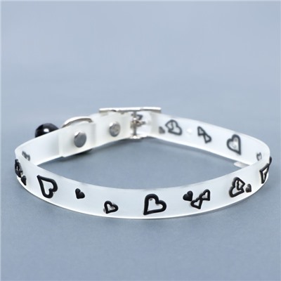 Ошейник «Нежные сердца» (люминесцентный), светящийся в темноте, 30×1 см, ОШ 19-26 см, микс