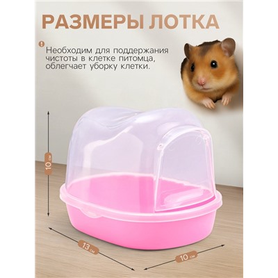 Туалет для грызунов «Пижон», 13×10×10 см, фигурный, пластик, розовый