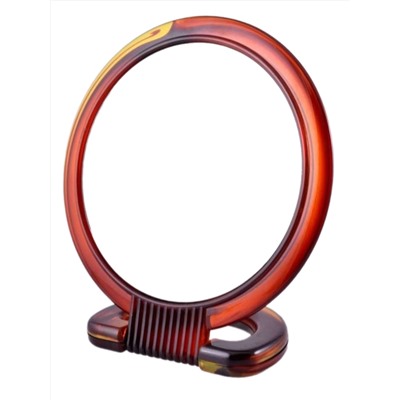 Scarlet Line Зеркало косметическое двустороннее настольное MI-065, круглое, 23,5 (17,5) x 16 см, коричневый