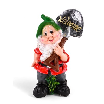 Садовая фигура из полистоуна «Гном с лопатой», 72×26×38 см