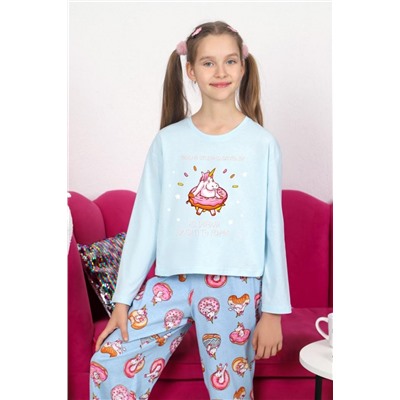 Пижама для девочки Единопончик-1 (Голубой)