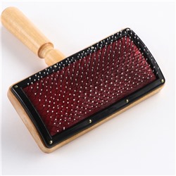 Щётка - пуходёрка деревянная «Премиум» широкая с каплями, основание 120×60 мм