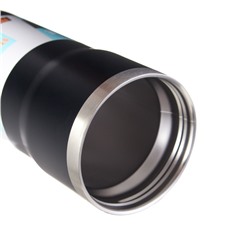 Термокружка «Путешествие», 600 мл, 20.7×7.5 см, сохраняет тепло до 12 ч, нержавеющая сталь, чёрная