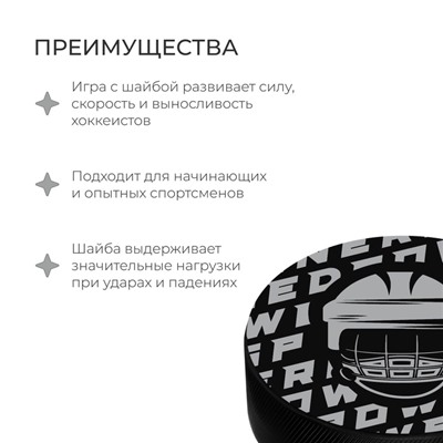 Шайба хоккейная Winter Star, взрослая, d=7.6 см