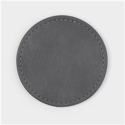 Набор салфеток Magistro, 4 шт., d=28.5 см, подставки под кружку d=10 см, экокожа, двухсторонние, серые