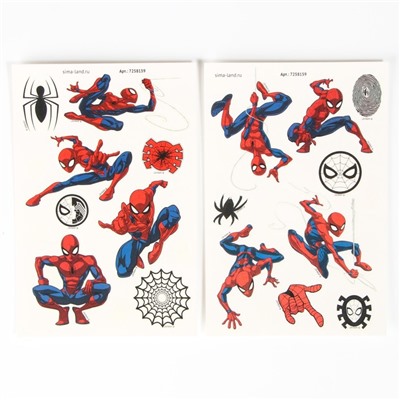 Переводные татуировки детские, светятся в темноте «Человек паук»