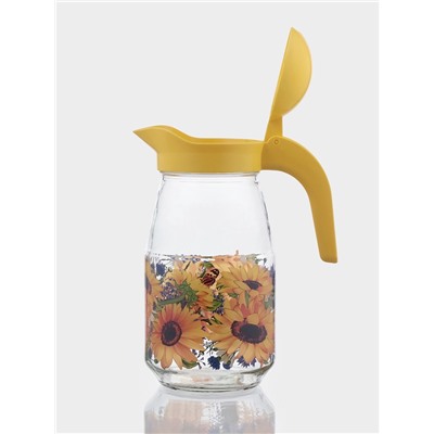 Набор для напитков «Подсолнух», 7 предметов: кувшин, 6 стаканов, стекло, прозрачный, жёлтый
