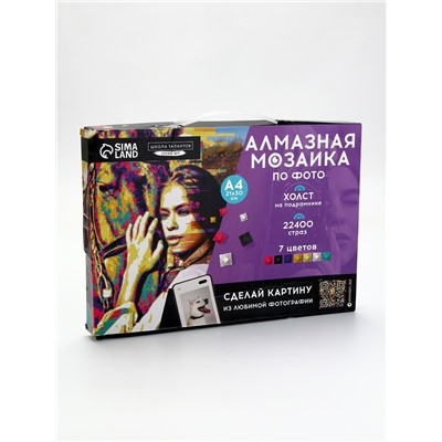 УЦЕНКА Алмазная мозаика по фото, на раме А4, полное заполнение, Pop Art