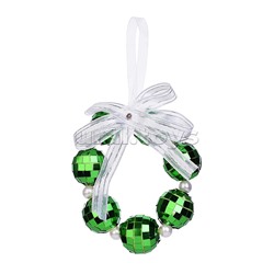 Новогоднее украшение "Новогодний венок" (зелёный) (10 см)