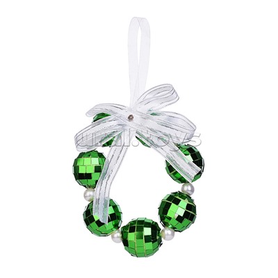 Новогоднее украшение "Новогодний венок" (зелёный) (10 см)