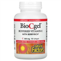 Natural Factors, BioCgel, Buffered Vitamin C with BerryRich, 500 mg, 90 Softgels
