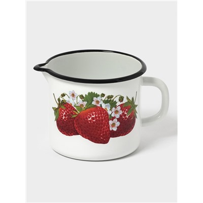 Кружка эмалированная, 1 л, с носиком, белая