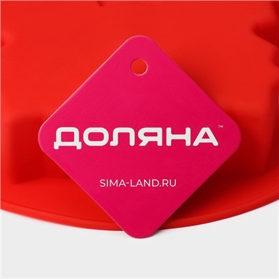 Форма для выпечки новогодняя Доляна «Снежинка», силикон, 23×3.5 см, красная