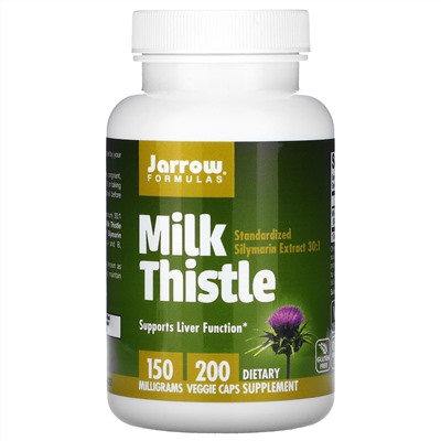 Jarrow Formulas, расторопша, 150 мг, 200 вегетарианских капсул
