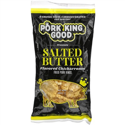Pork King Good, Flavored Chicharrones, Salted Butter, 1.75 oz (49.5 g)