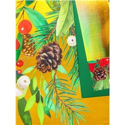 Пакет подарочный с тиснением, «Новогодний букет», люкс, 18×22.3×10 см