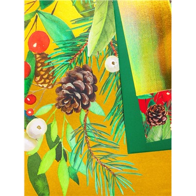 Пакет подарочный с тиснением, «Новогодний букет», люкс, 18×22.3×10 см