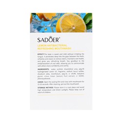 Ополаскиватель для полости рта антибактериальный SADOER, лимон, 10 шт. по 13 мл