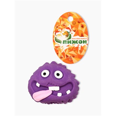 Пищащая игрушка для собак «Монстр», 7×5.5 см, латекс, фиолетовая