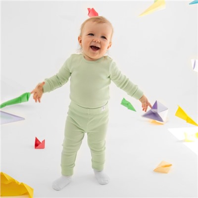 Комплект боди детских MINAKU: Basic Line BABY, рост 62-68 см, шалфей, бежевый