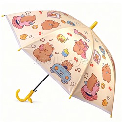 Зонт детский "Милая капибара" (цвет жёлтый) (48,5см.)