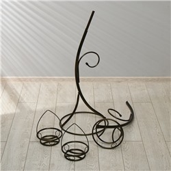 Подставка для цветов, напольная, разборная, на 3 горшка, d=18 см, бронзовая