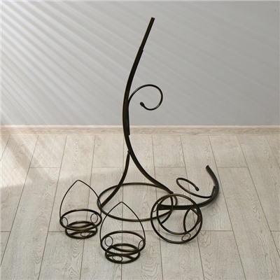 Подставка для цветов, напольная, разборная, на 3 горшка, d=18 см, бронзовая