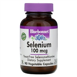 Bluebonnet Nutrition, селен, 100 мкг, 90 вегетарианских капсул