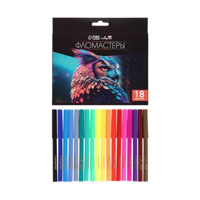 Фломастеры 18 цветов, Calligrata TOP, в картонной коробке