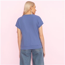 Футболка из фактурного трикотажа, Искусство строить глазки (синий)