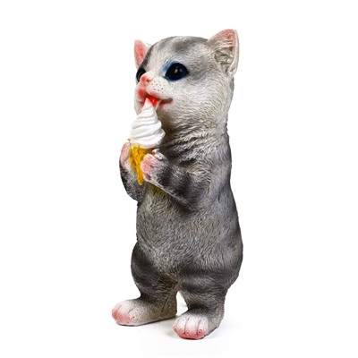 Садовая фигура из полистоуна «Котёнок с мороженым», 19×11×7 см