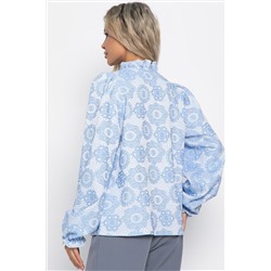 Блуза Доменика (бело-голубая) Б15015-18М