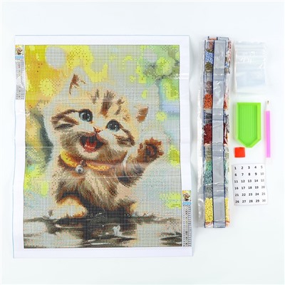 Алмазная мозаика с полным заполнением на холсте «Пушистый Милаш», 30×40 см