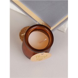 Свеча ароматическая в подсвечнике 5х7 см с крышкой / B722 /уп 12/96/ коричневая