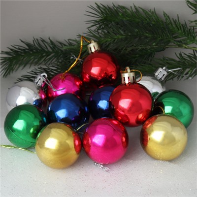 Елочные шары 12 штук 4 см микс / HX-4 /уп 192/