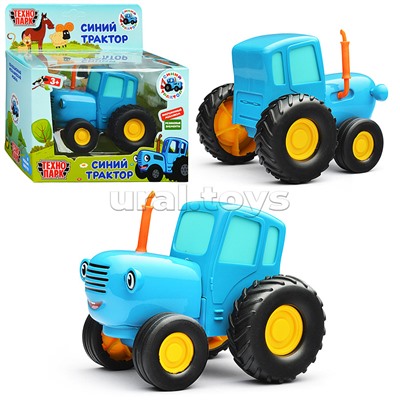 Модель металл Синий трактор 11 см, инерц, синий, в коробке