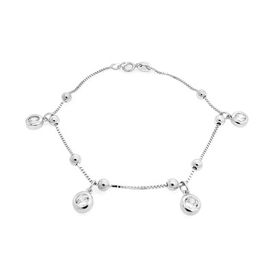 Браслет из серебра куб.циркон., ТФБ-58
