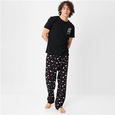 Пижама мужская KAFTAN ho ho ho, размер 56