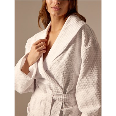 Халат вафельный женский SL HOME: Waffle «Блан де Блан», размер 42-44, белый