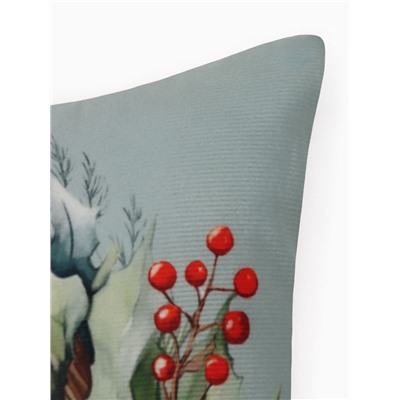 Подушка декоративная новогодняя «Этель. Венок: С Новым годом», 40×40 см, велюр