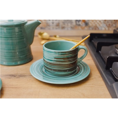 Чайная пара фарфоровая Tramontano, чашка 200 мл, блюдце d=15.5 см