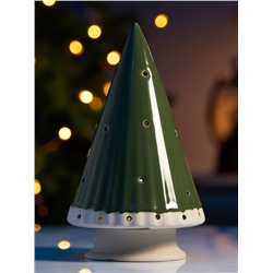 Светодиодная фигура «Ёлочка зелёная», 16.7×9.7×9.7 см, 1 LED, керамика, от батареек LR44×3, тёплый белый свет