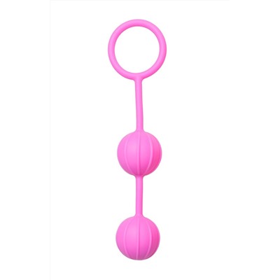 Розовые вагинальные шарики с ребрышками Roze Love Balls