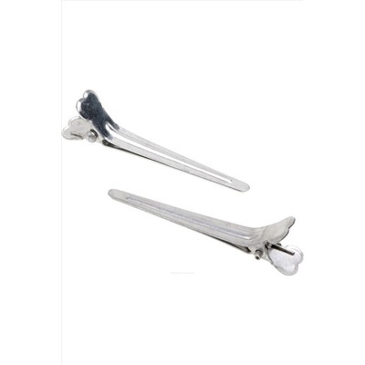 Dewal Зажим для волос средний CL2415, металл, 5,5 см, серебристый, 12 шт. KRISTALLER, 1106276