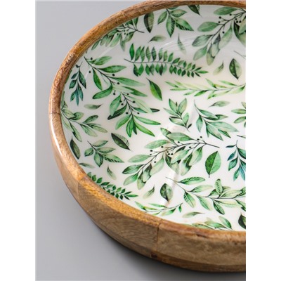 УЦЕНКА Блюдо " Оливковая ветвь" дерево манго 25х25х4,5 см