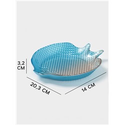 Блюдо сервировочное «РЕТРО БРИЗ», 24 см, стекло, голубое, серое