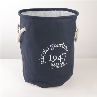 Корзина для белья Доляна «Пикколо», 30×30×40 см, с затяжкой, синяя