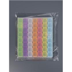 Органайзер для хранения мелочей, 56 ячеек, 21×17.7×2.6 см, разноцветный